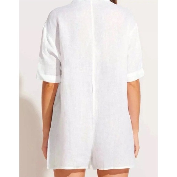 Show Me‎ Your Mumu White Cannon Denim Romper - Size XL - Picture 3 of 9